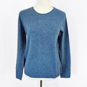 Ellen Tracy Cashmere Blue Crew Neck Women's Sweater Medium